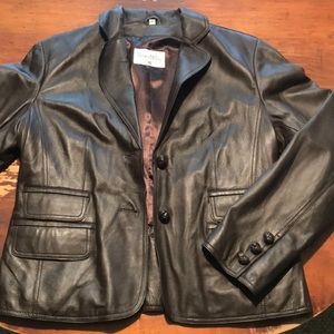 Pamela McCoy Brown Soft Leather Jacket Size Medium